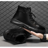 Richale Trending Black Leather Boot For Men