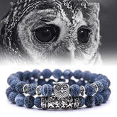 Natural Stone Owl Bracelet