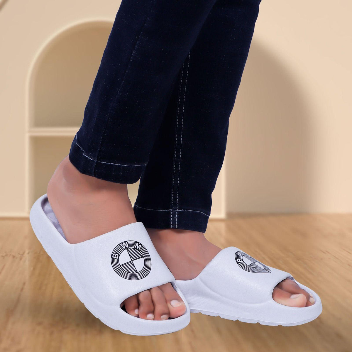 Monex B.M.W White Slider For Mens